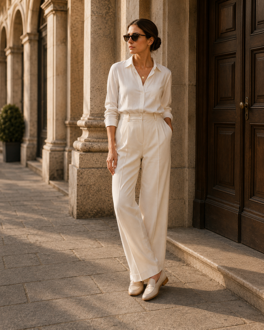 Linen garment detail